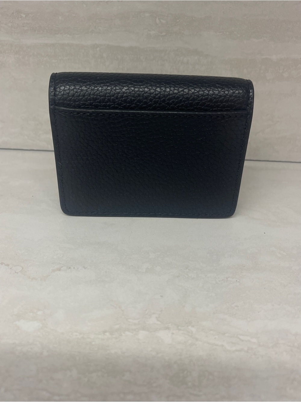 Michael Kors Carson Small Flap Wallet Black Pebbled Leather - Picture 2 of 4